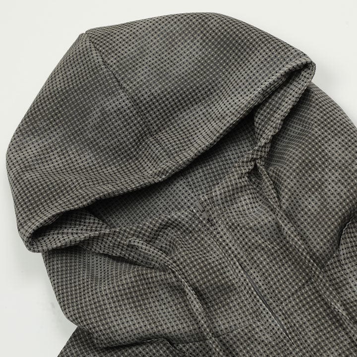 men's grey checkered hoodie