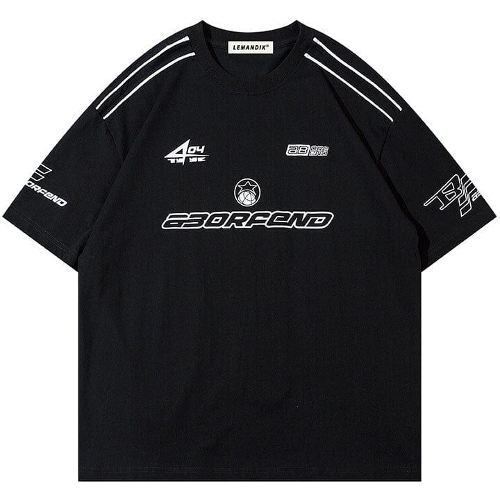 side stripe racing t - shirt