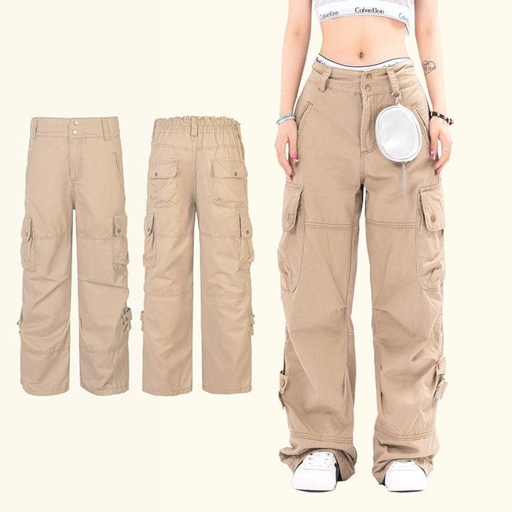 elastic waist cargo jeans