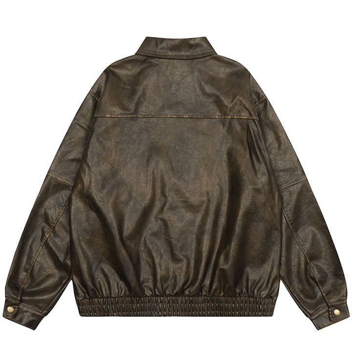 Brown leather jacket