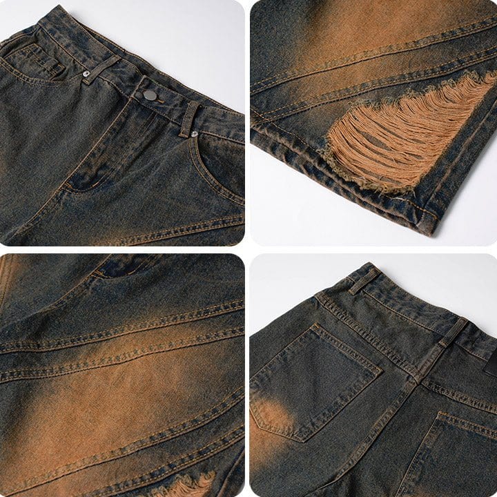 seam line patch denim jorts