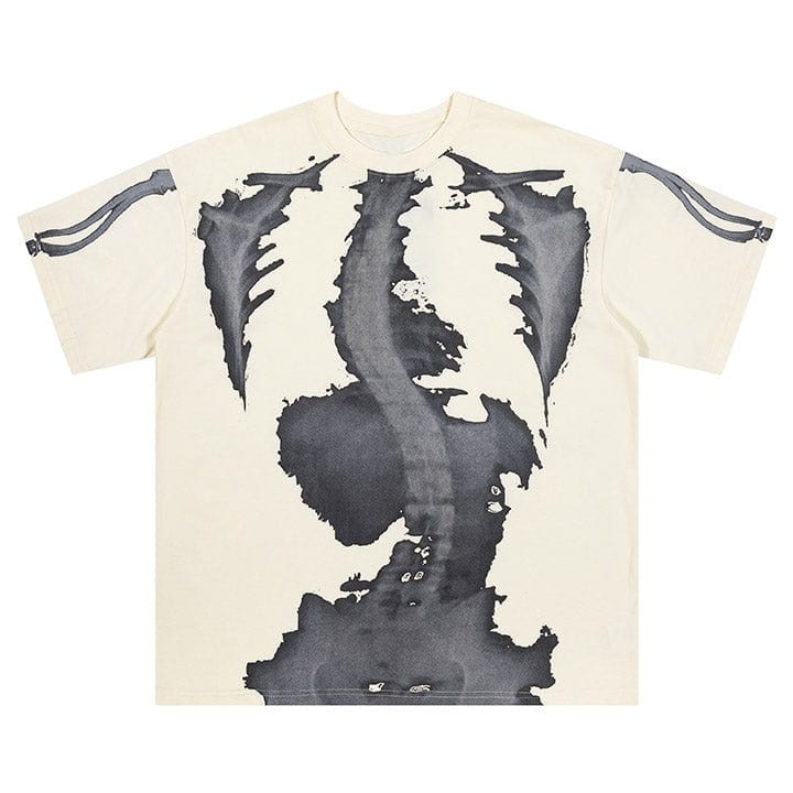 ink splash skeleton graphic t - shirt