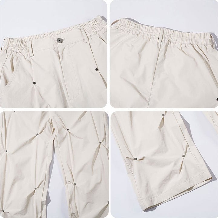 multi buckle pleated pants