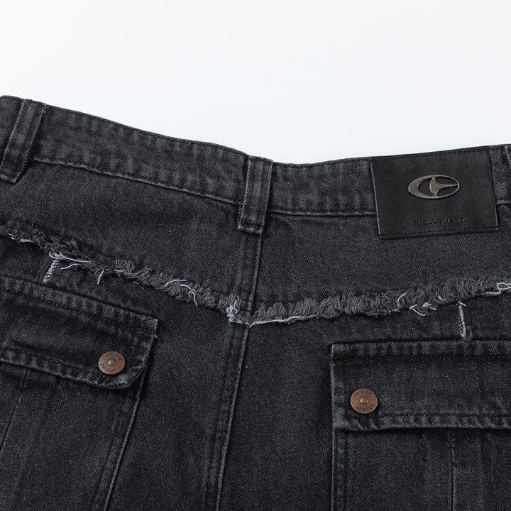 men's straight leg raw edge jeans