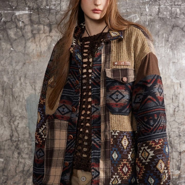 high street patchwork jacket