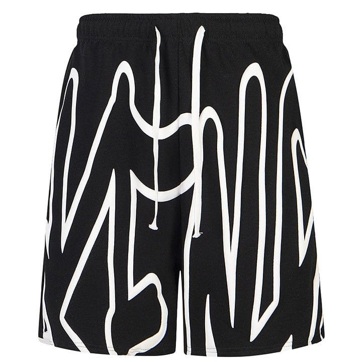 Y2K cotton shorts distortion lines print