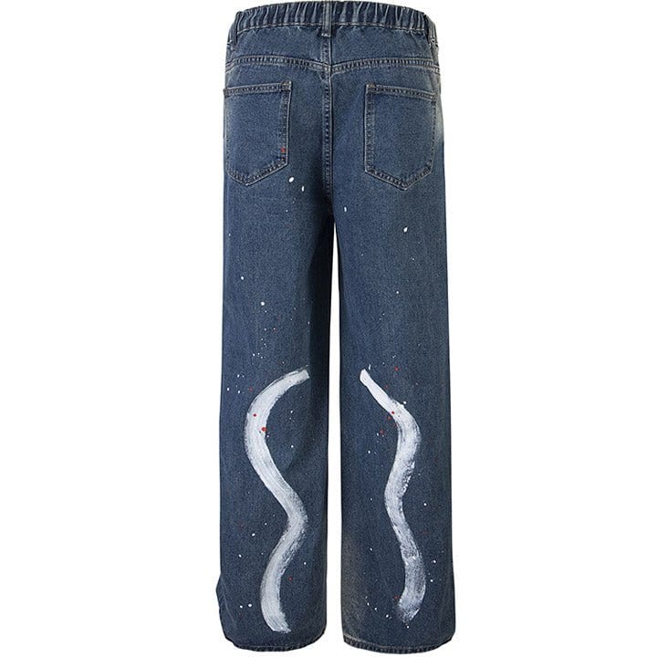 elastic waist denim pants