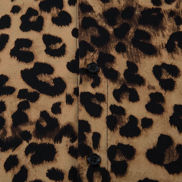 button up shirt with full leopard shirt
