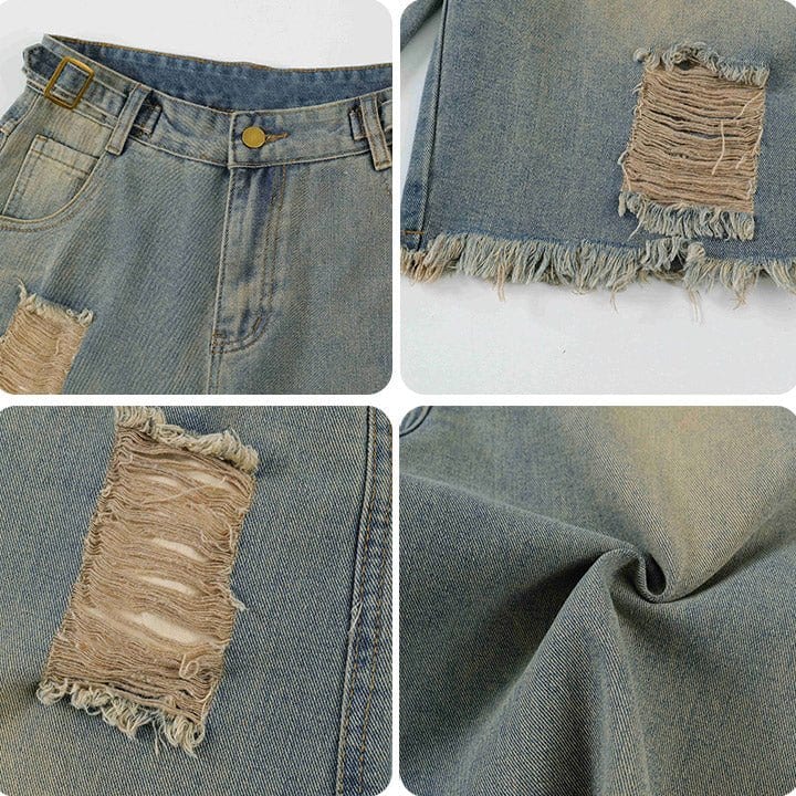 loose style ripped shorts