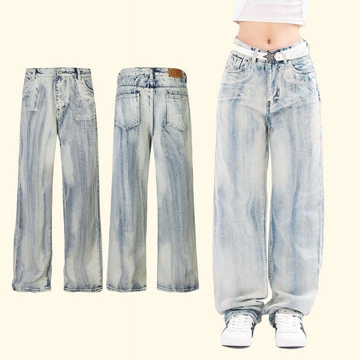 street style washed jeans