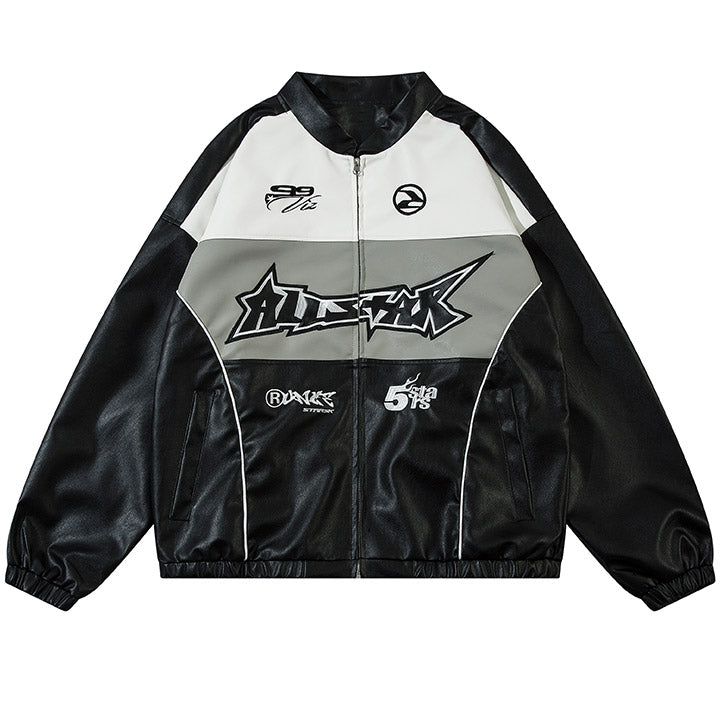 flocked "allstar" racer jacket