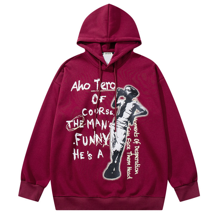 Funny letter print hoodie