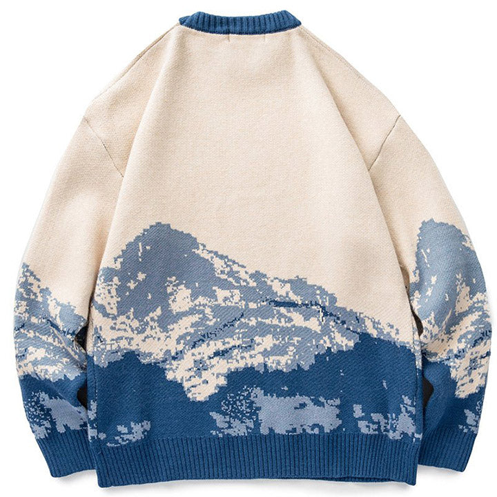 snow mountain pattern knit sweater