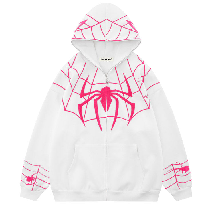 Y2K Spider Man Hoodie Full Zip Up