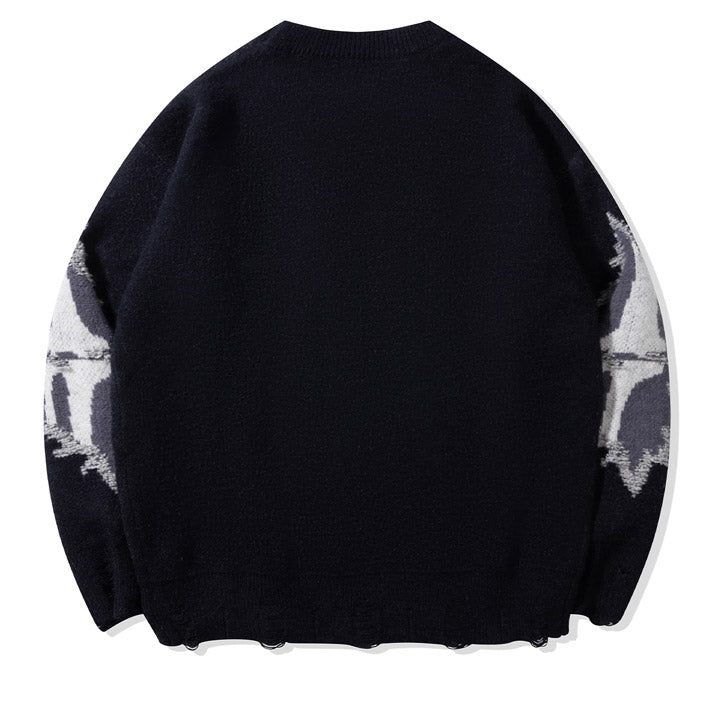 black skeleton pullover sweater