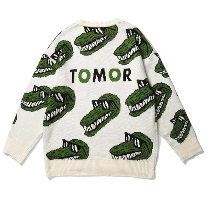 crocodile with glassed print sweater