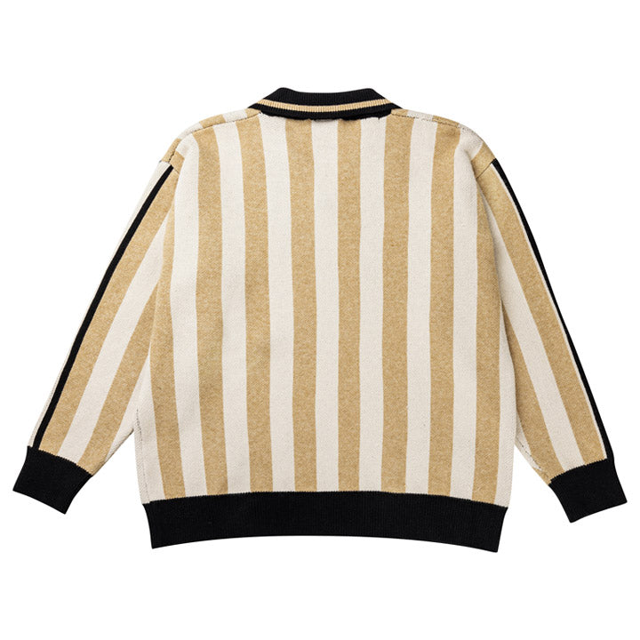 contrast color knit sweater striped pattern