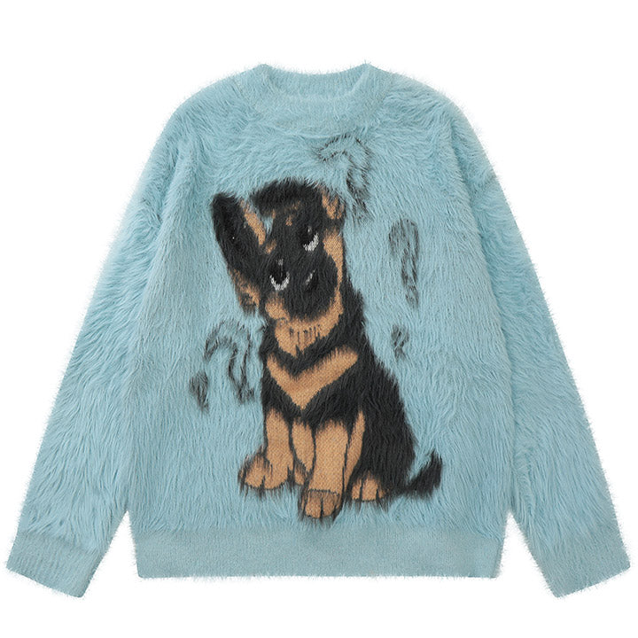 furry sweater question dog pattern