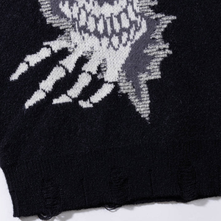 knitted sweater with skull