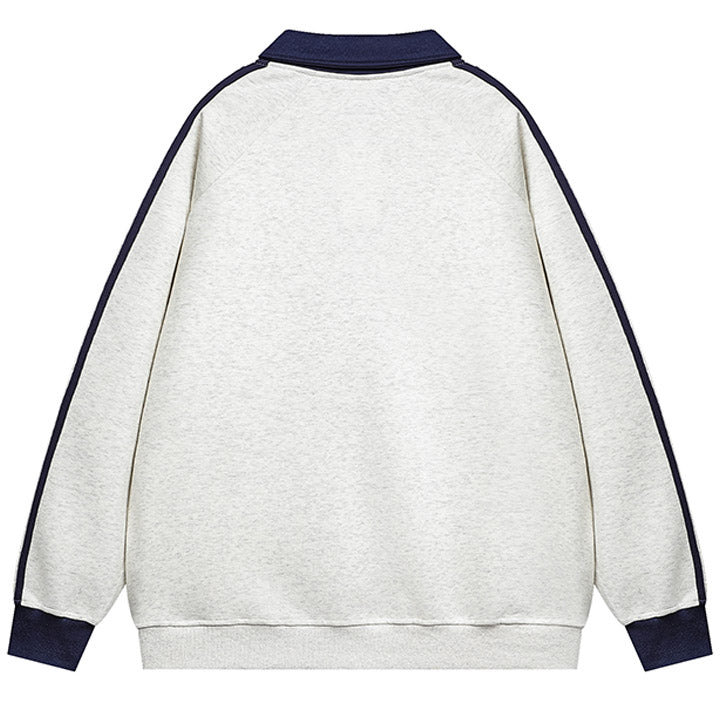 polo sweatshirt embroidered denim butterfly