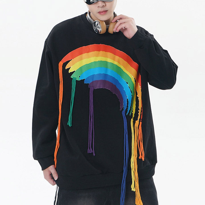 Rainbow Tassel Drip Sweatshirt