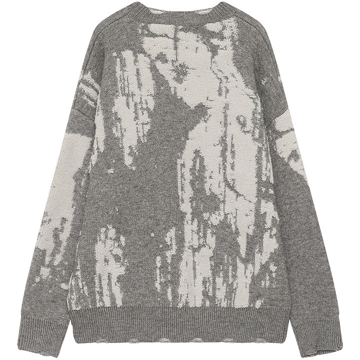 LEMANDIK® Tie Dye Ripped Knitted Sweater
