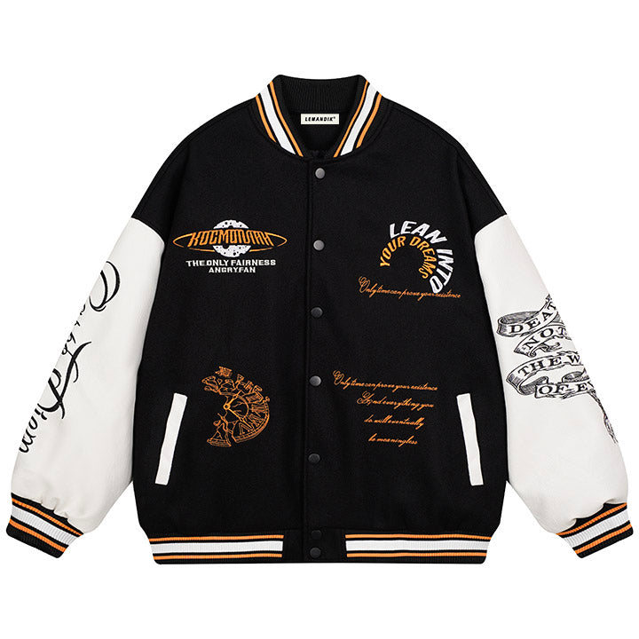 Varsity Jacket with Graphic Patches