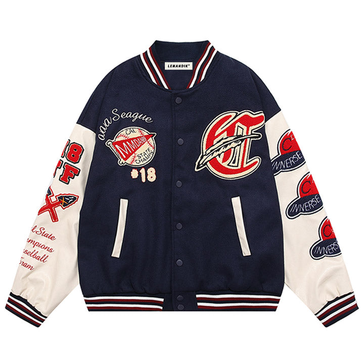 LEMANDIK® MMDANBR Varsity Jacket Embroider Baseball