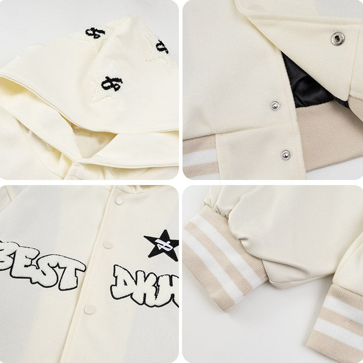 button up hoodie star and letter