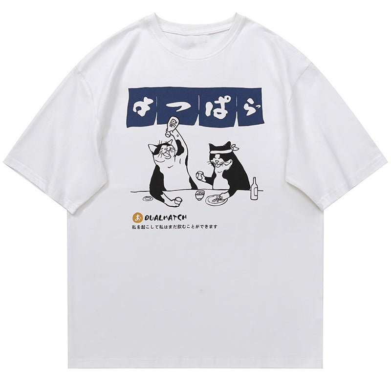 Lemandik Harajuku T-shirt Japanese Cats