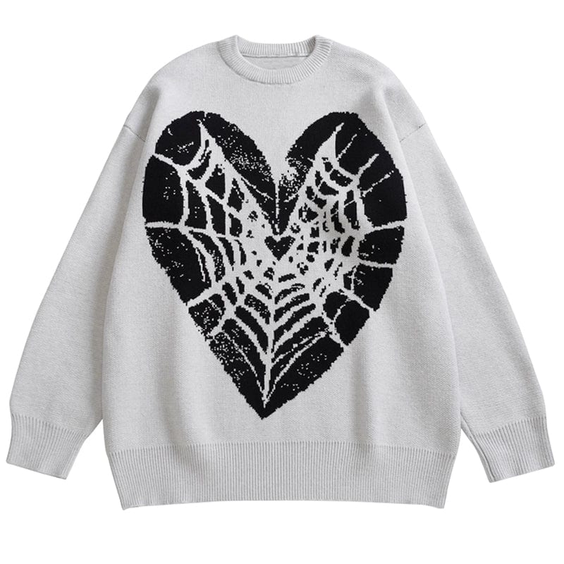 LEMANDIK® Knitted Sweater Spider Web Heart